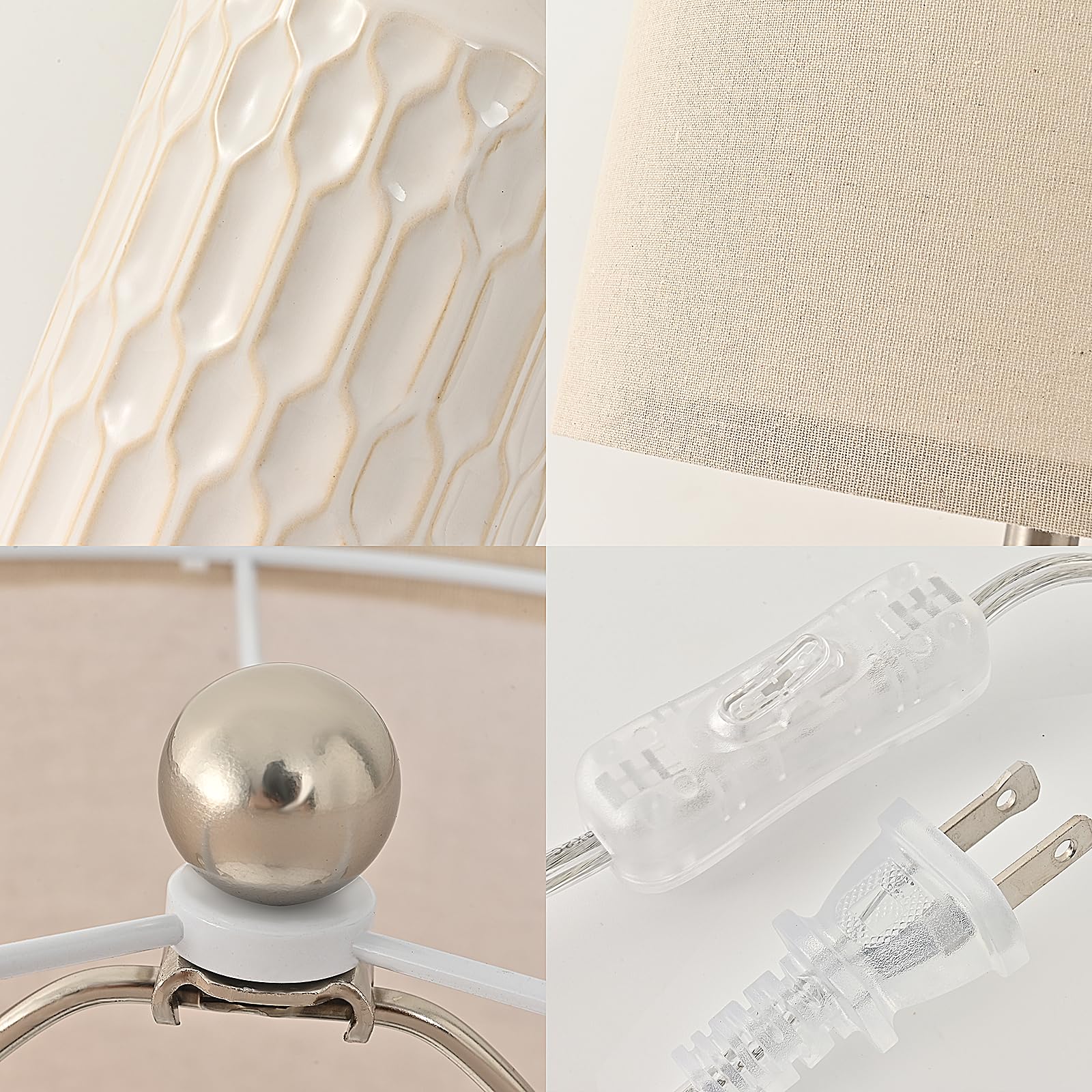 Easebri bedside lamp on an end table ready to illuminate a desk or nightstand.