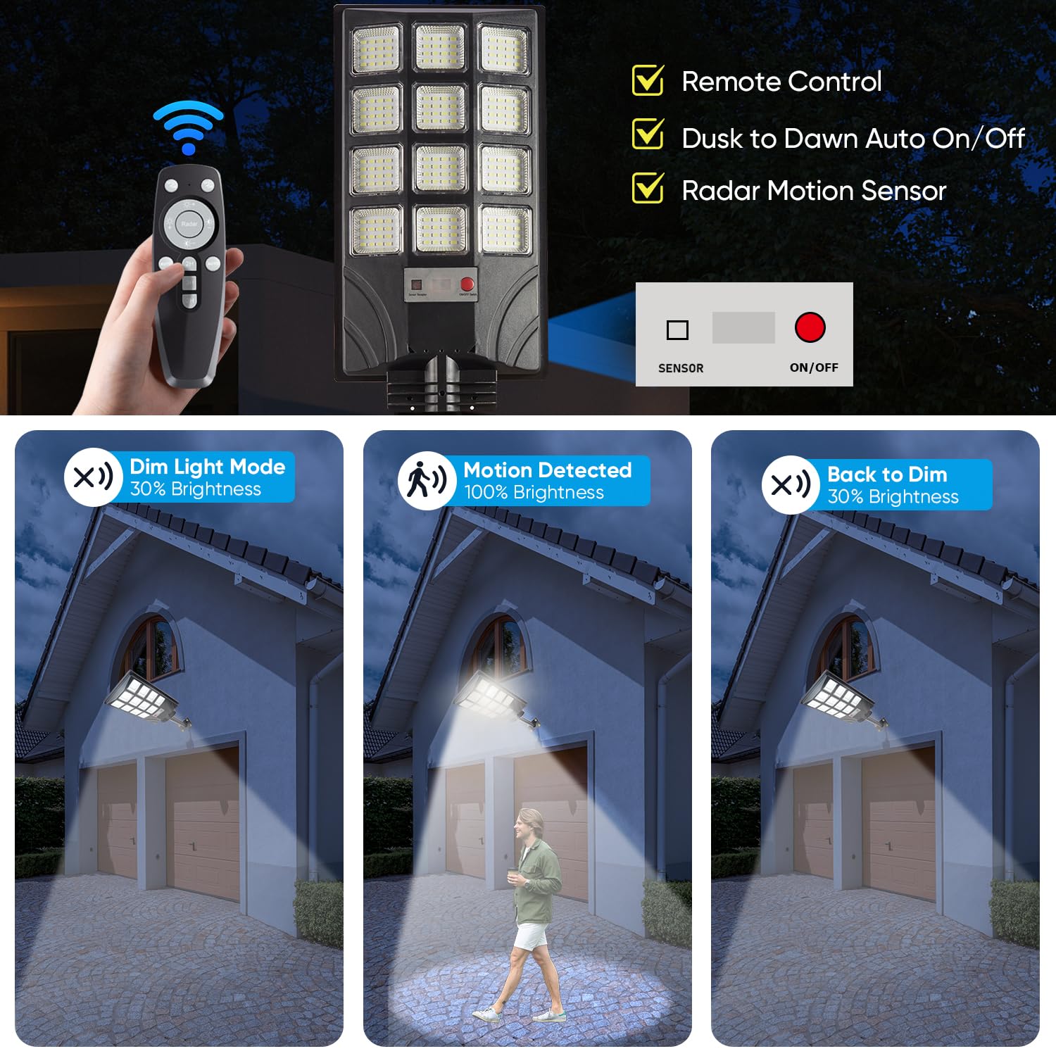 Easebri IP65 waterproof solar street light ready for tough weather.
