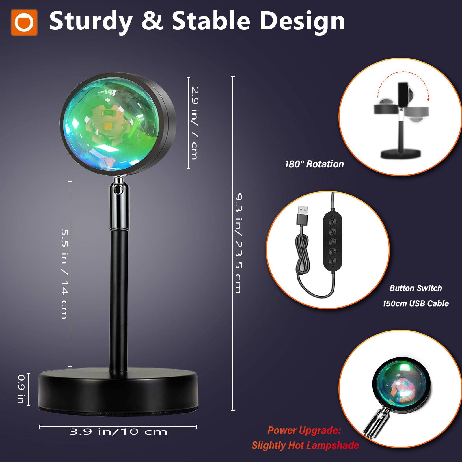 EaseKing Sunset Lamp outdoor/indoor backdrop for photos and streams.