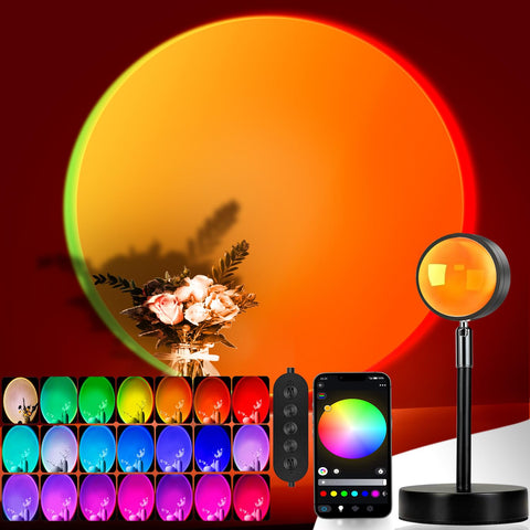 EaseKing Sunset Lamp projection on wall for immersive mood lighting.