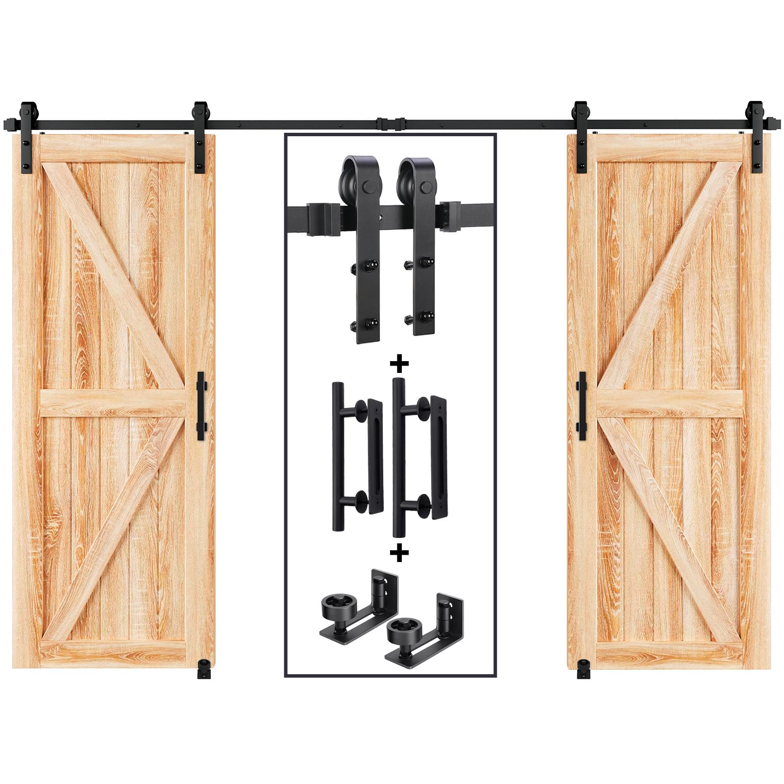 EaseLife double-door track rail closeup showing durable steel for long-lasting sliding.