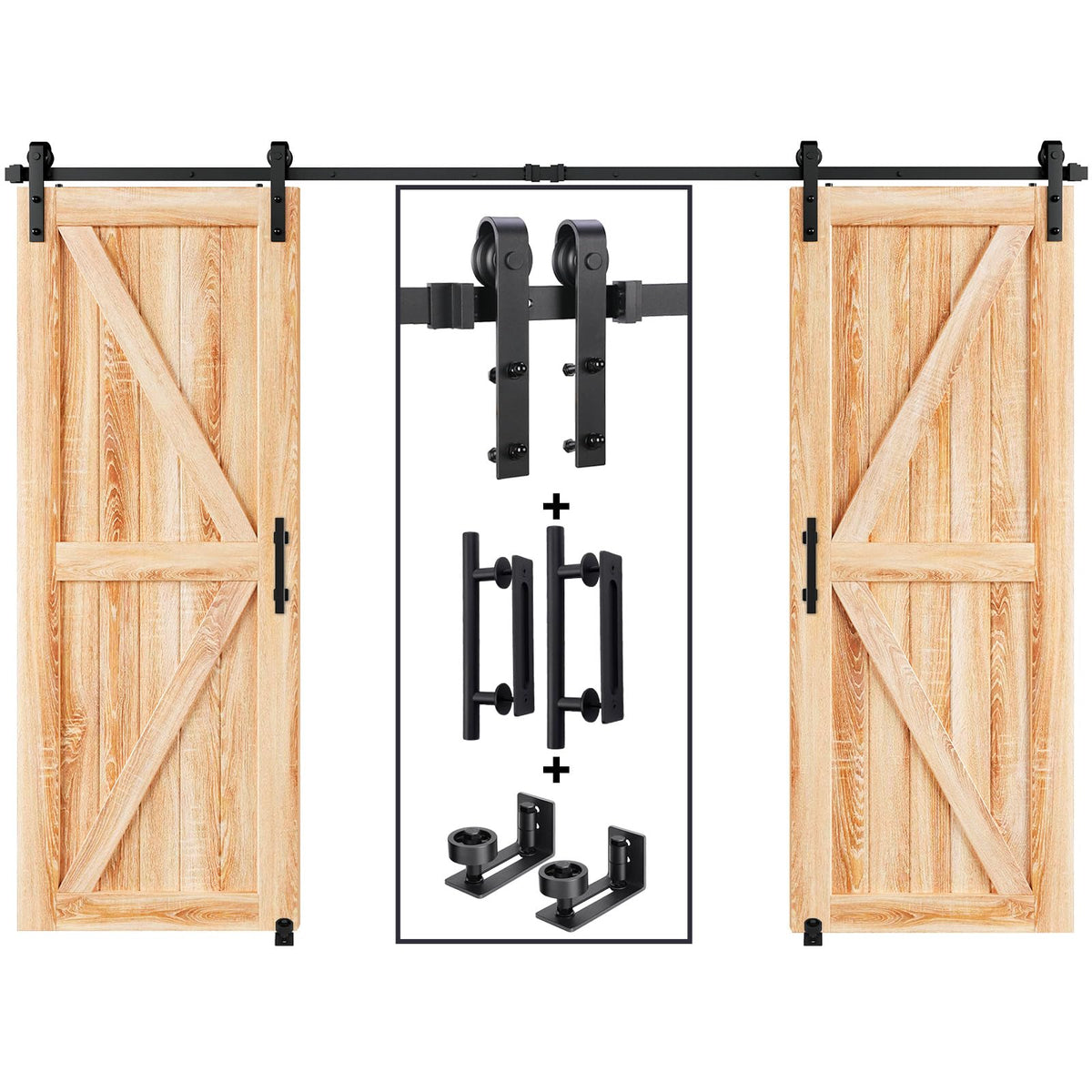 EaseLife double-door track rail closeup showing durable steel for long-lasting sliding.