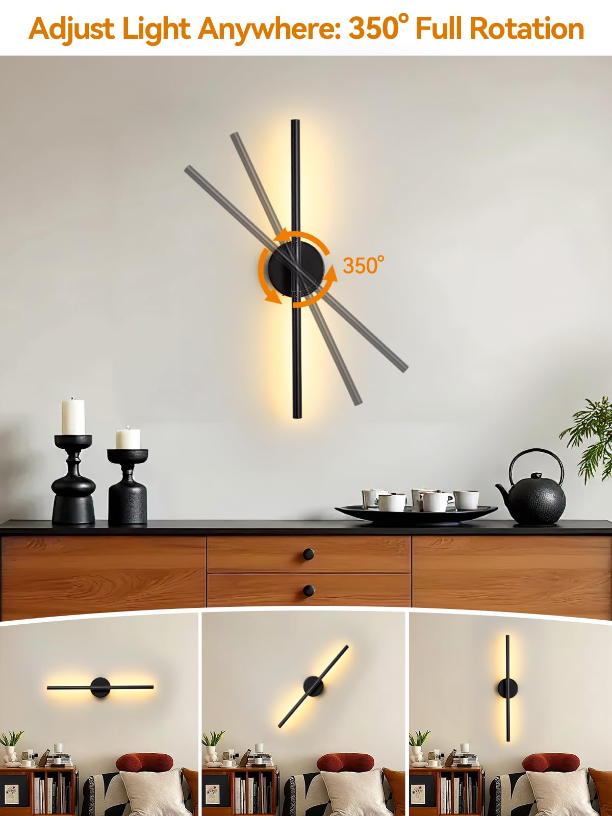 Easesonic dimmable LED wall sconce for ambient control