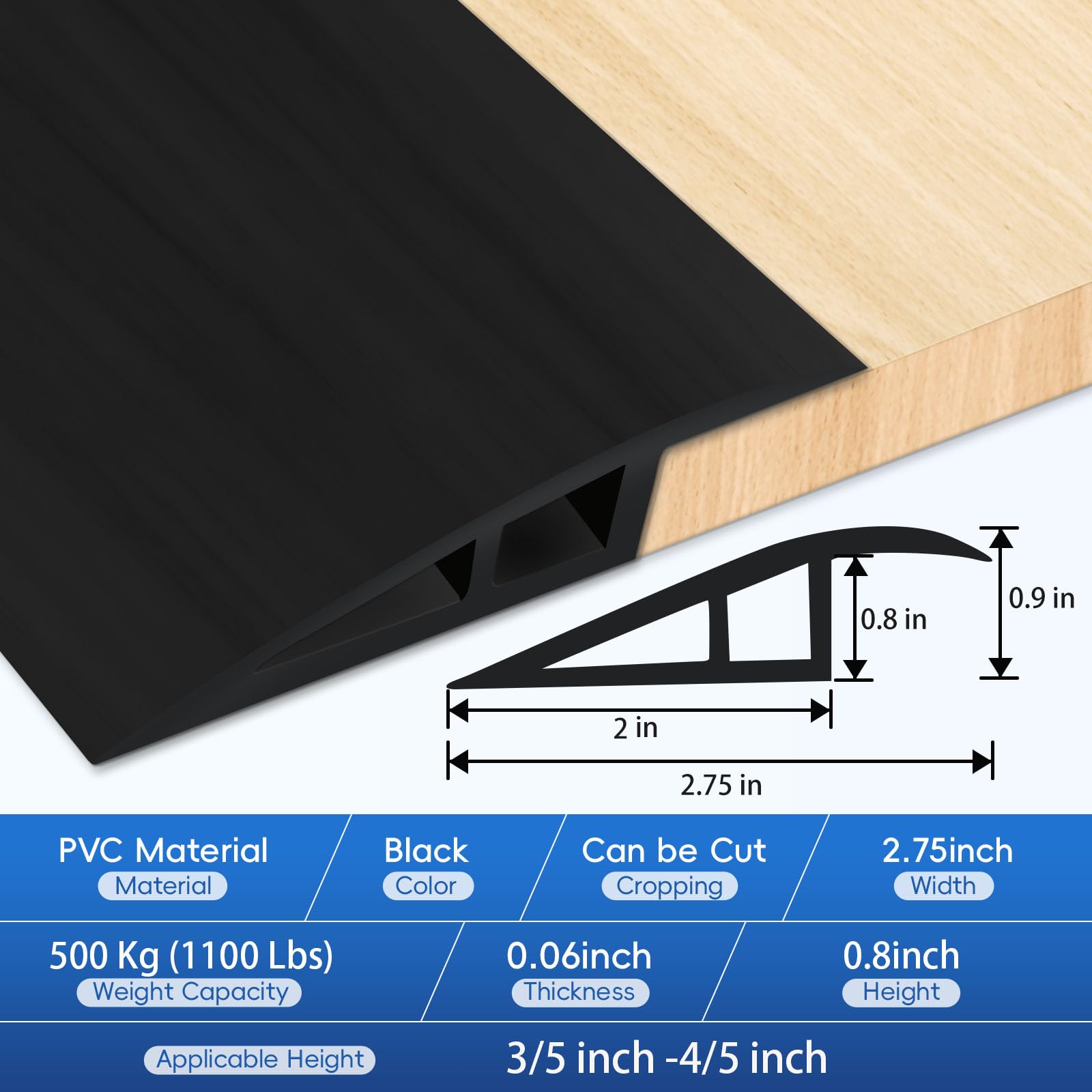 EaseInstall threshold strip with adhesive back, secure indoor and outdoor doorways.