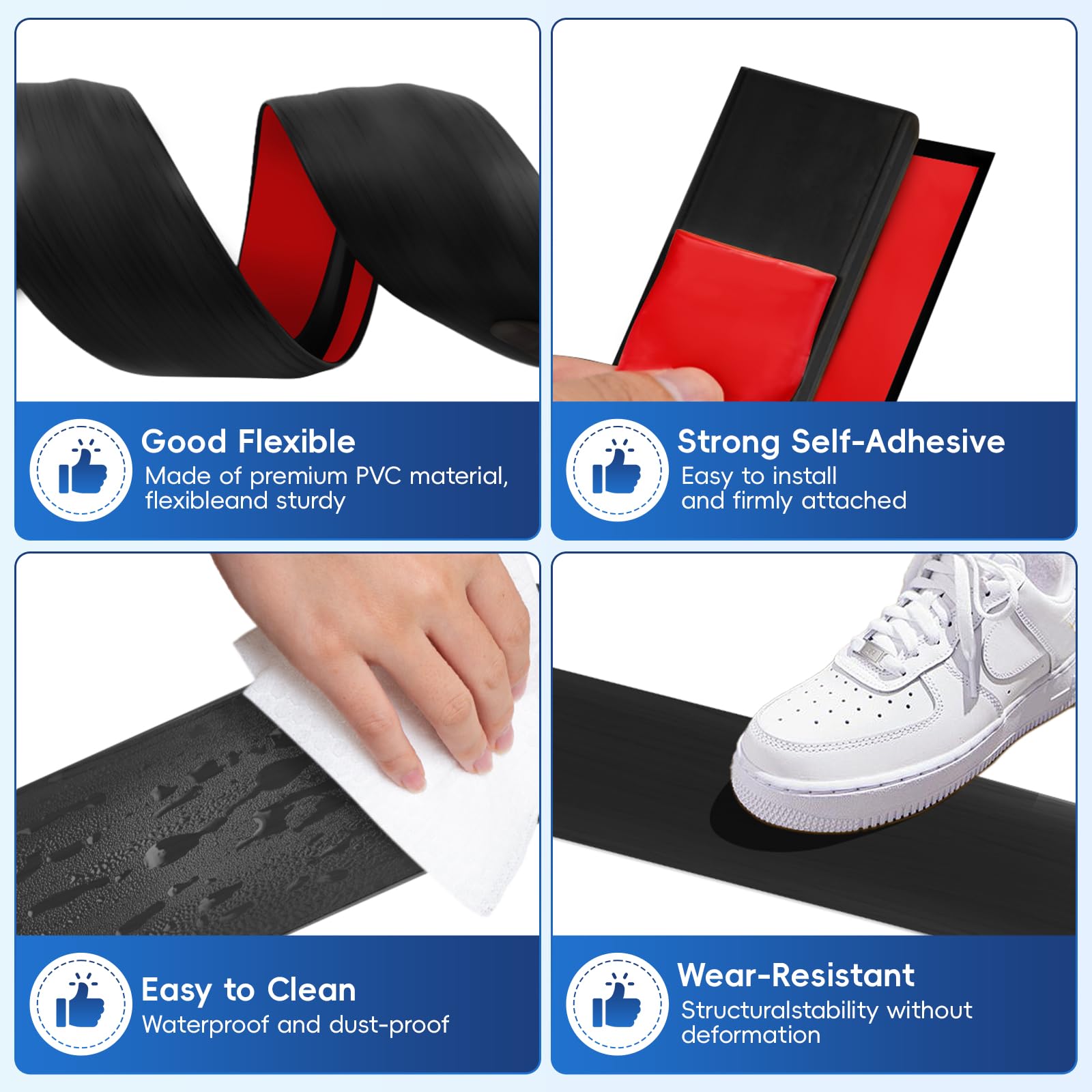 EaseInstall waterproof PVC strip offers durability for interior and exterior use.