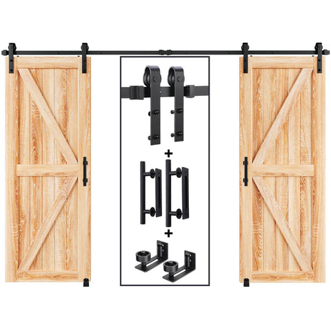 EaseLife 12ft double-track kit for smooth, quiet barn door operation.