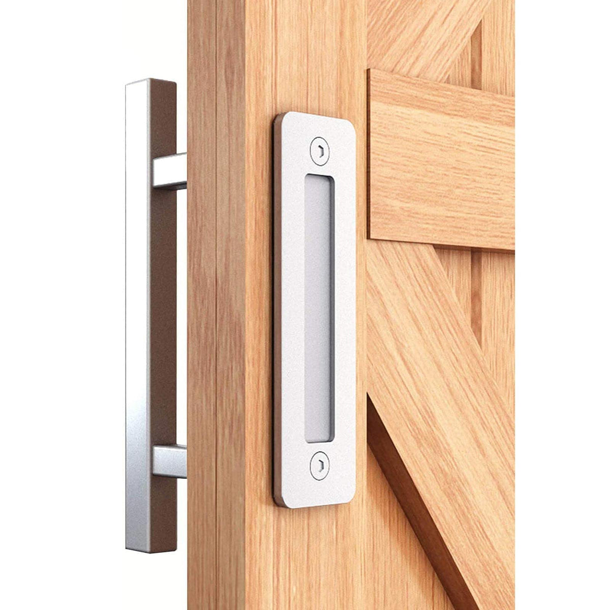 EaseLife 12-inch sliding barn door pull with brushed finish for durable, rust-resistant operation.