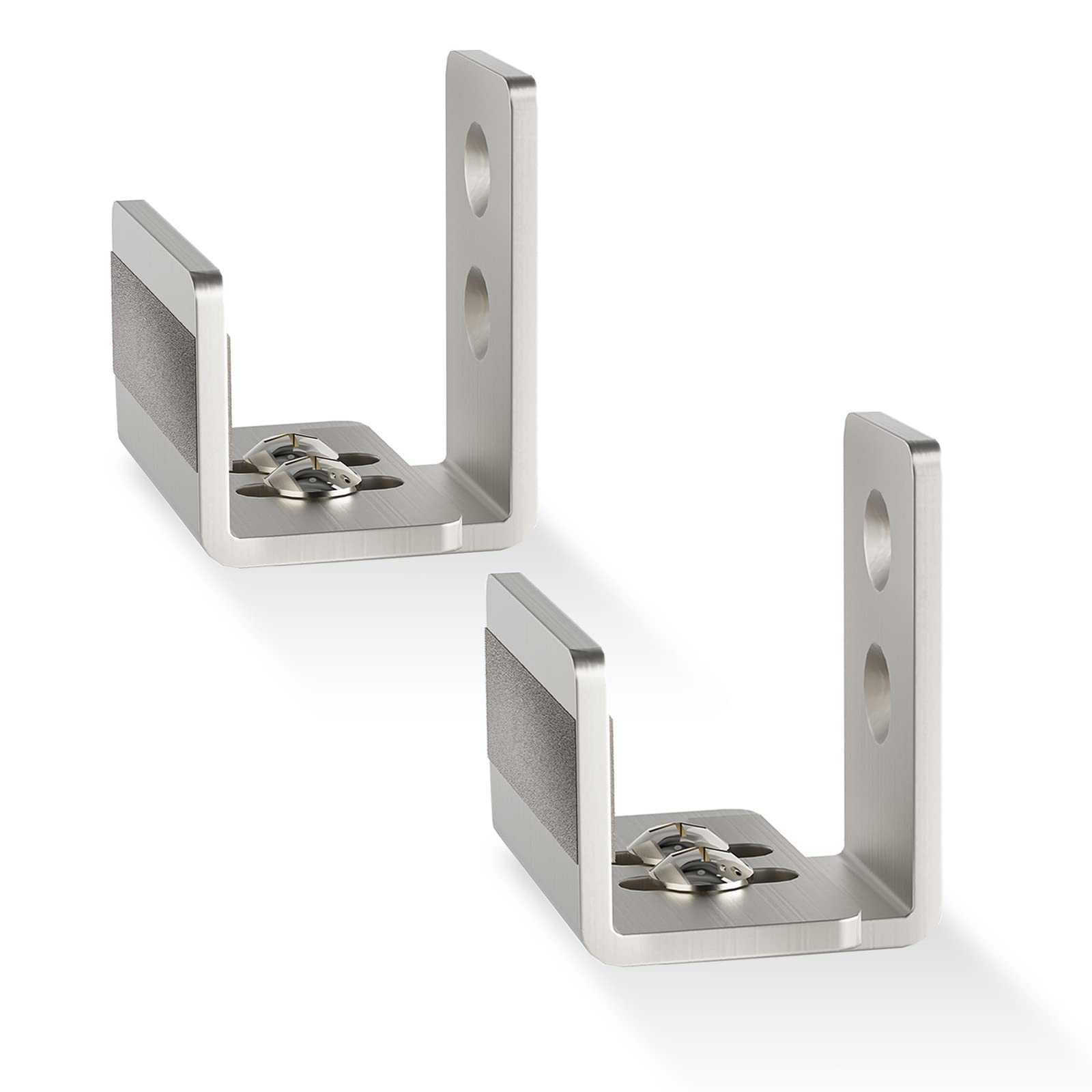 EaseLife barn door bottom guide in brushed nickel, front view for durable alignment.