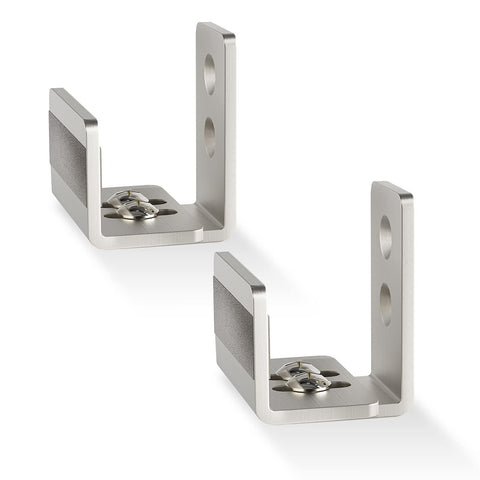 EaseLife barn door bottom guide in brushed nickel, front view for durable alignment.