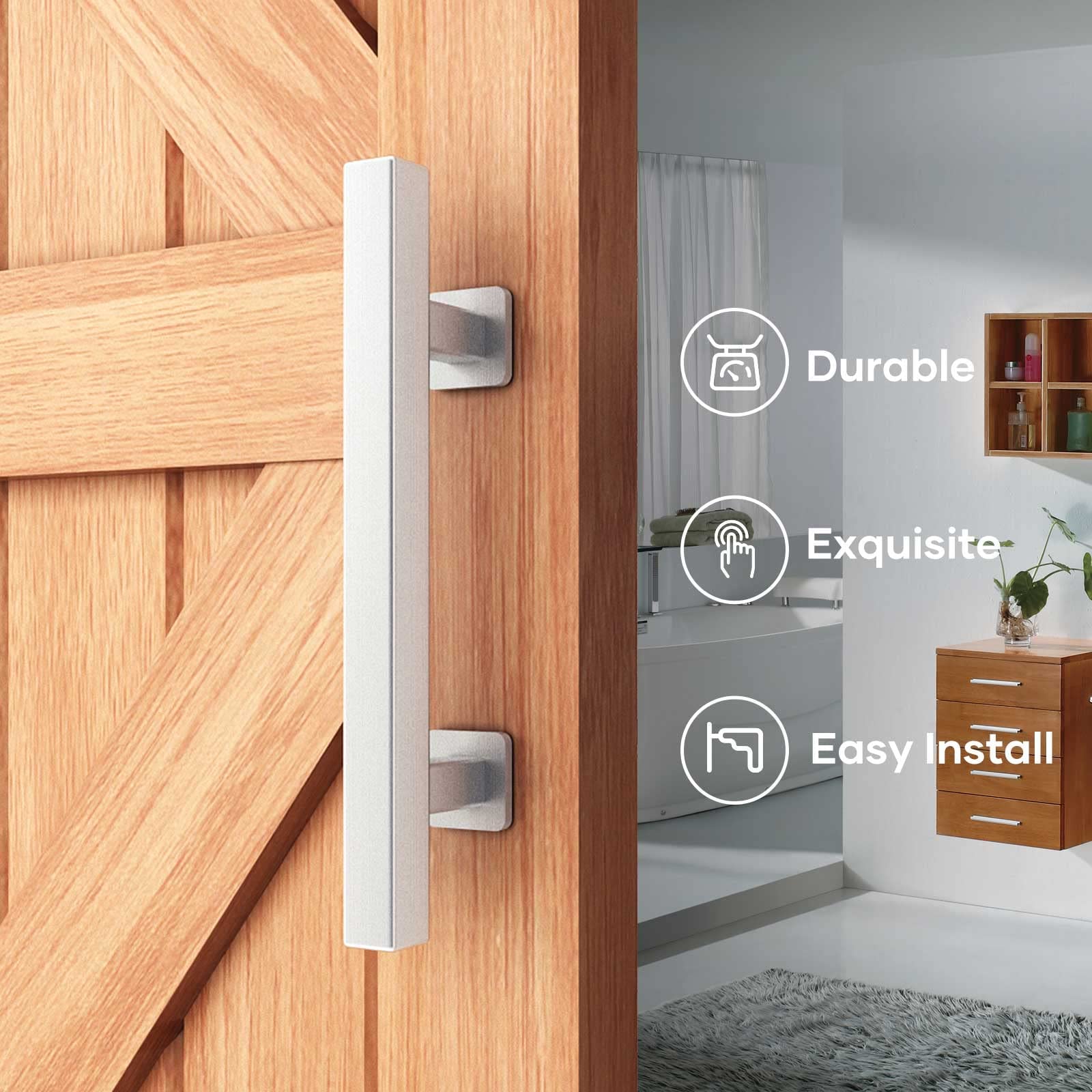 EaseLife double-sided sliding door hardware set enables smooth bi-directional mounting.
