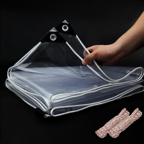 EASTARP 6x8 clear PVC tarp protects plants with transparent weather shielding.