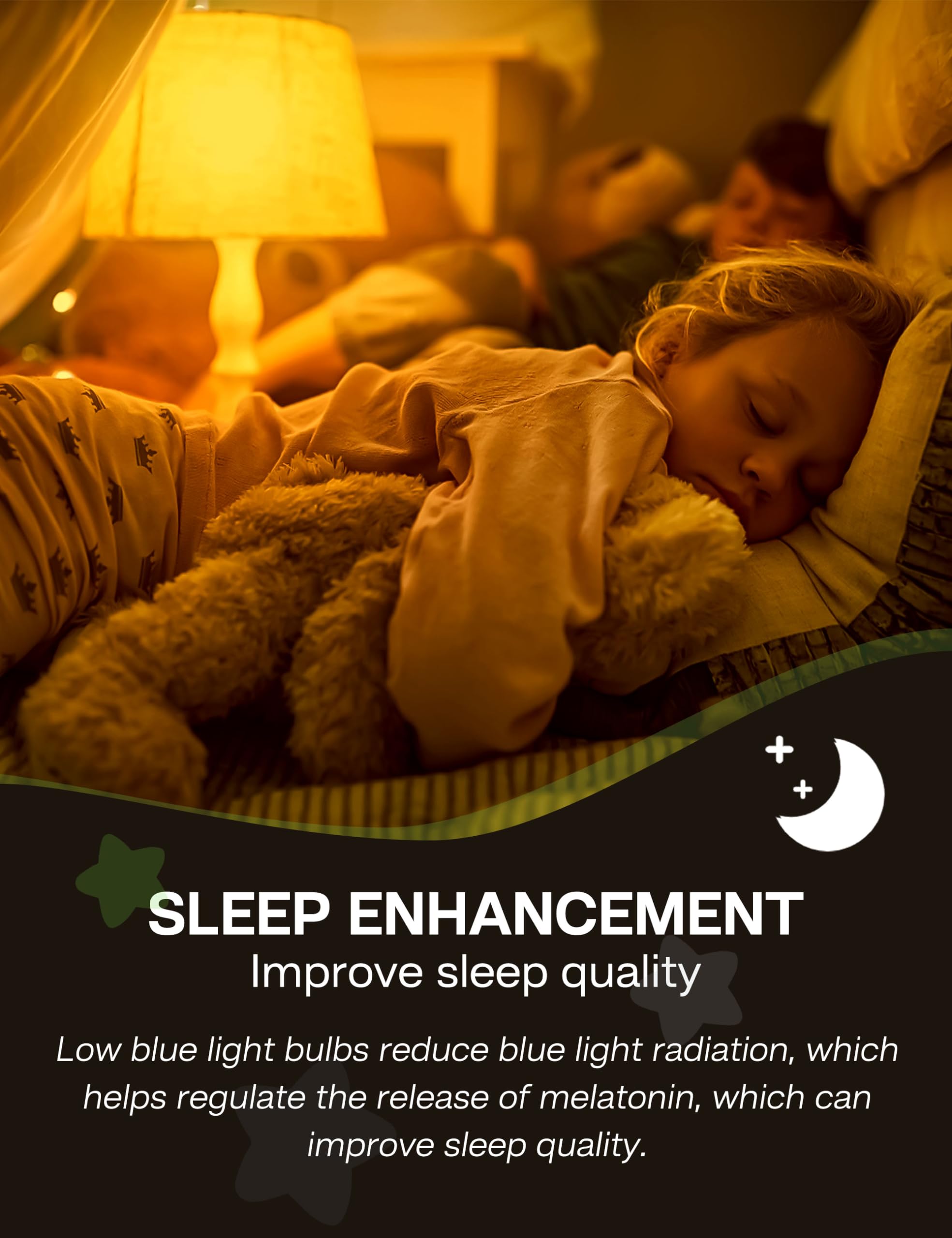 Eastiya bulb emits 1200 lumens in soft warm light for reading.