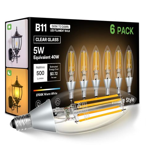 Eastiya dusk-to-dawn outdoor bulbs in a 6-pack illuminate a porch