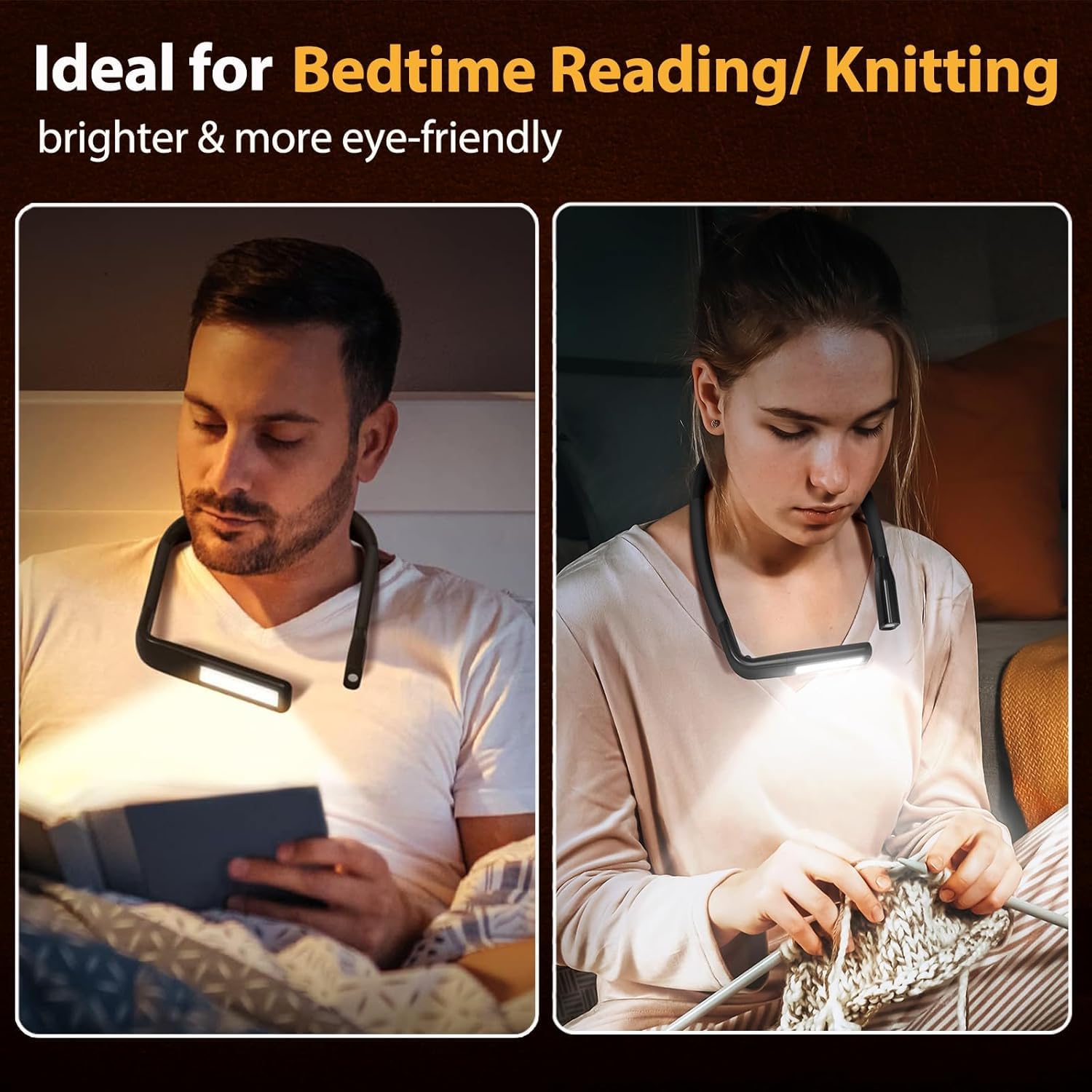 EastPin neck light in indoor reading and crafting setup