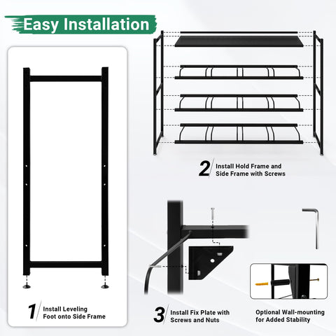 Eastrexon height-adjustable base keeps the rack level
