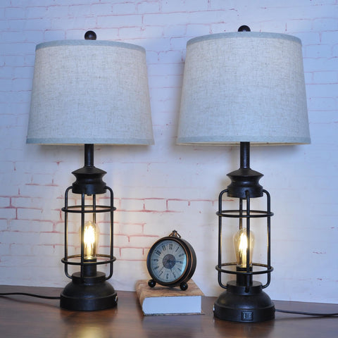 Easy two-lamp setup complements retro and farmhouse décor.