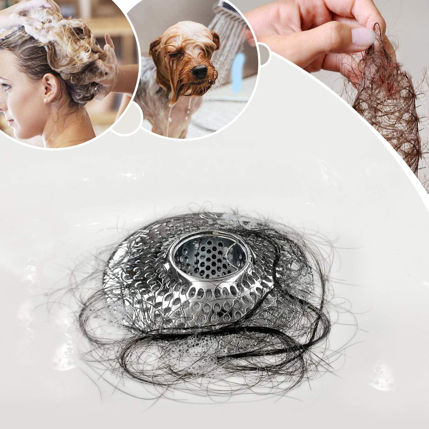 Easy-Clean Drain Hair Catcher ready for quick wipe-and-flush maintenance.