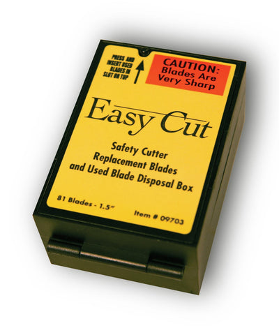 Easy Cut used blade disposal box keeps work area tidy and safe
