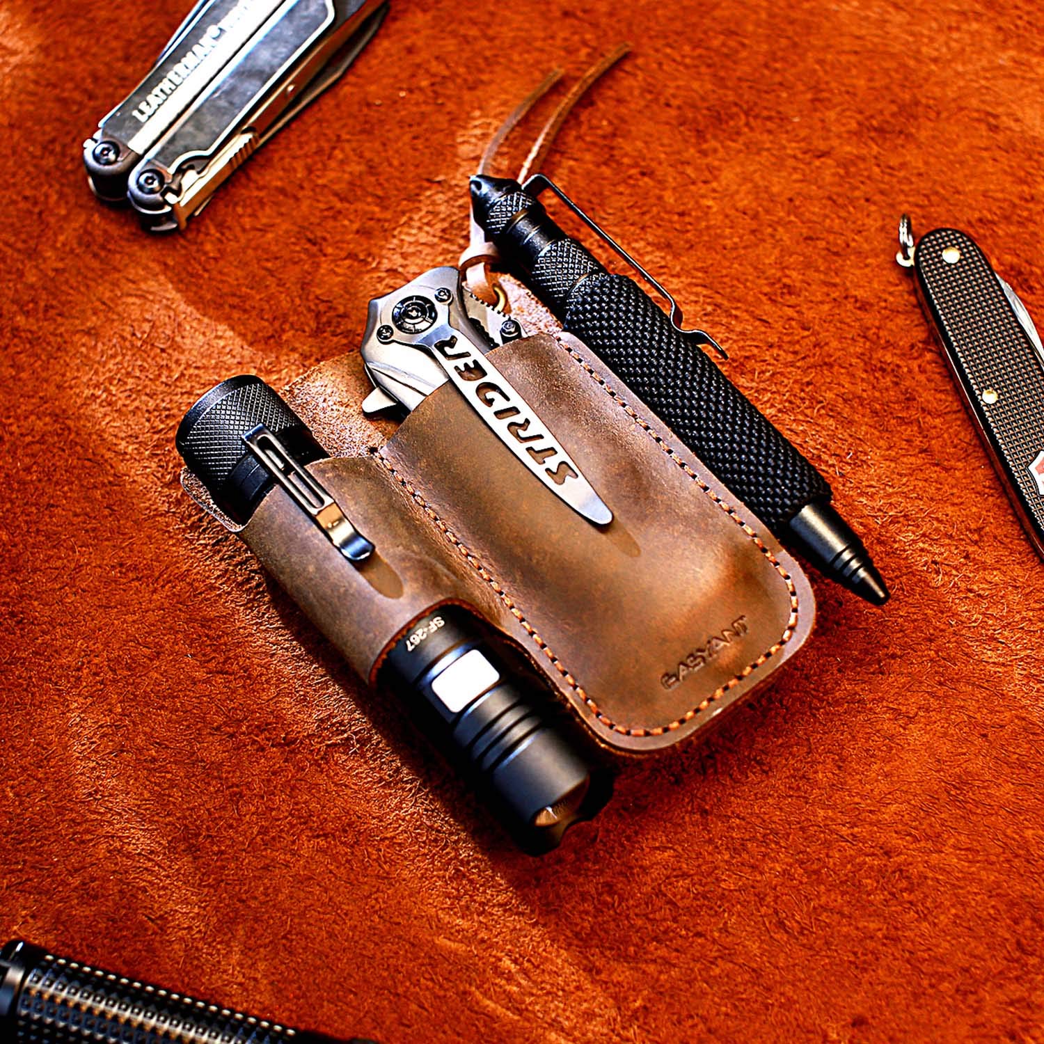 EASYANT leather EDC sheath gift-ready presentation