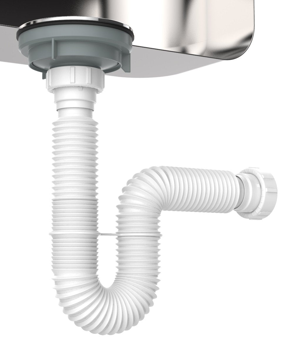 EasyDrain P-Trap assembly in white with quick-fit, 24-inch length