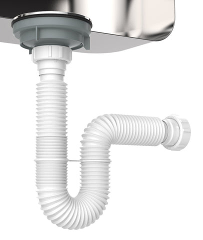 EasyDrain P-Trap assembly in white with quick-fit, 24-inch length