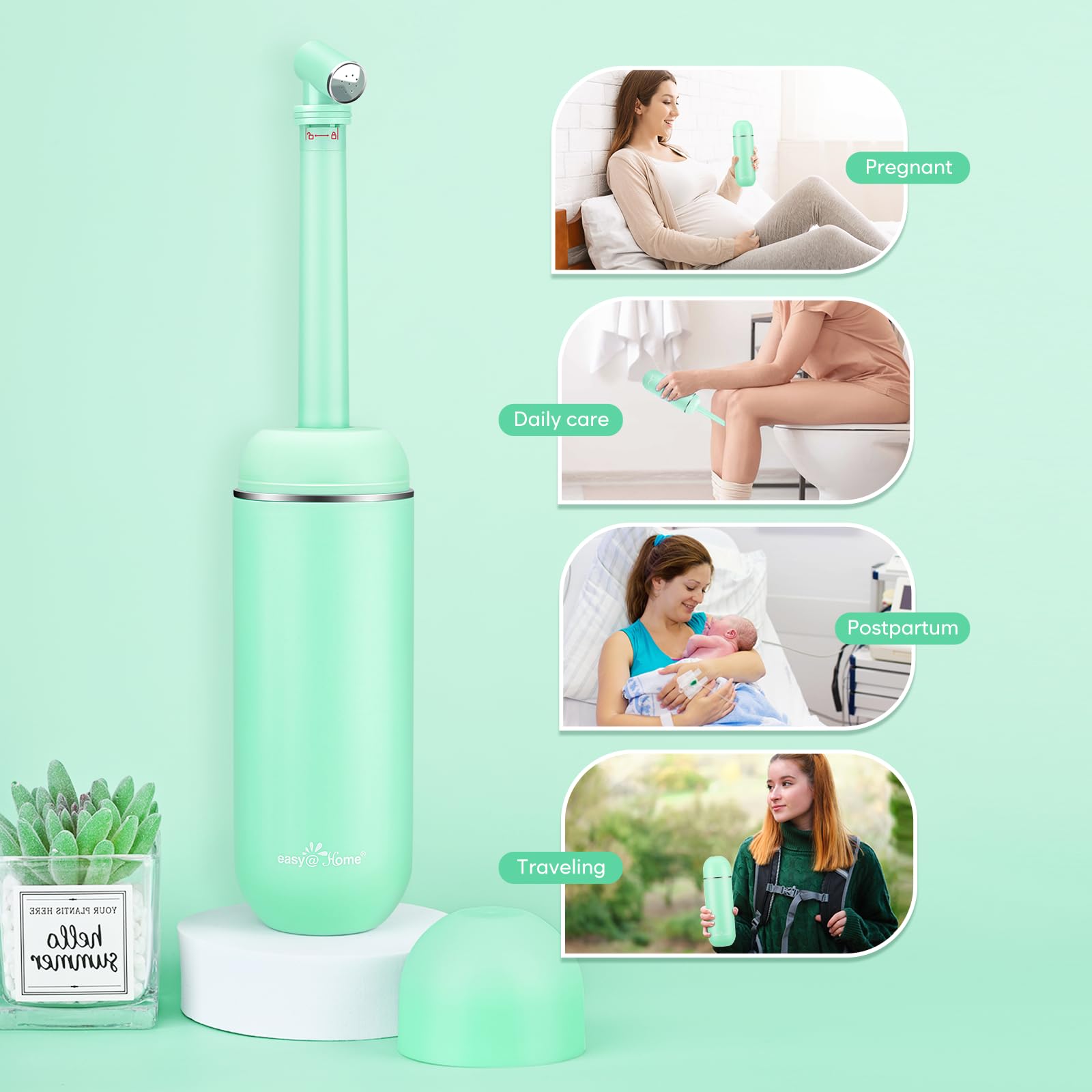 Angled nozzle close-up highlighting precision cleansing with Easy@Home.