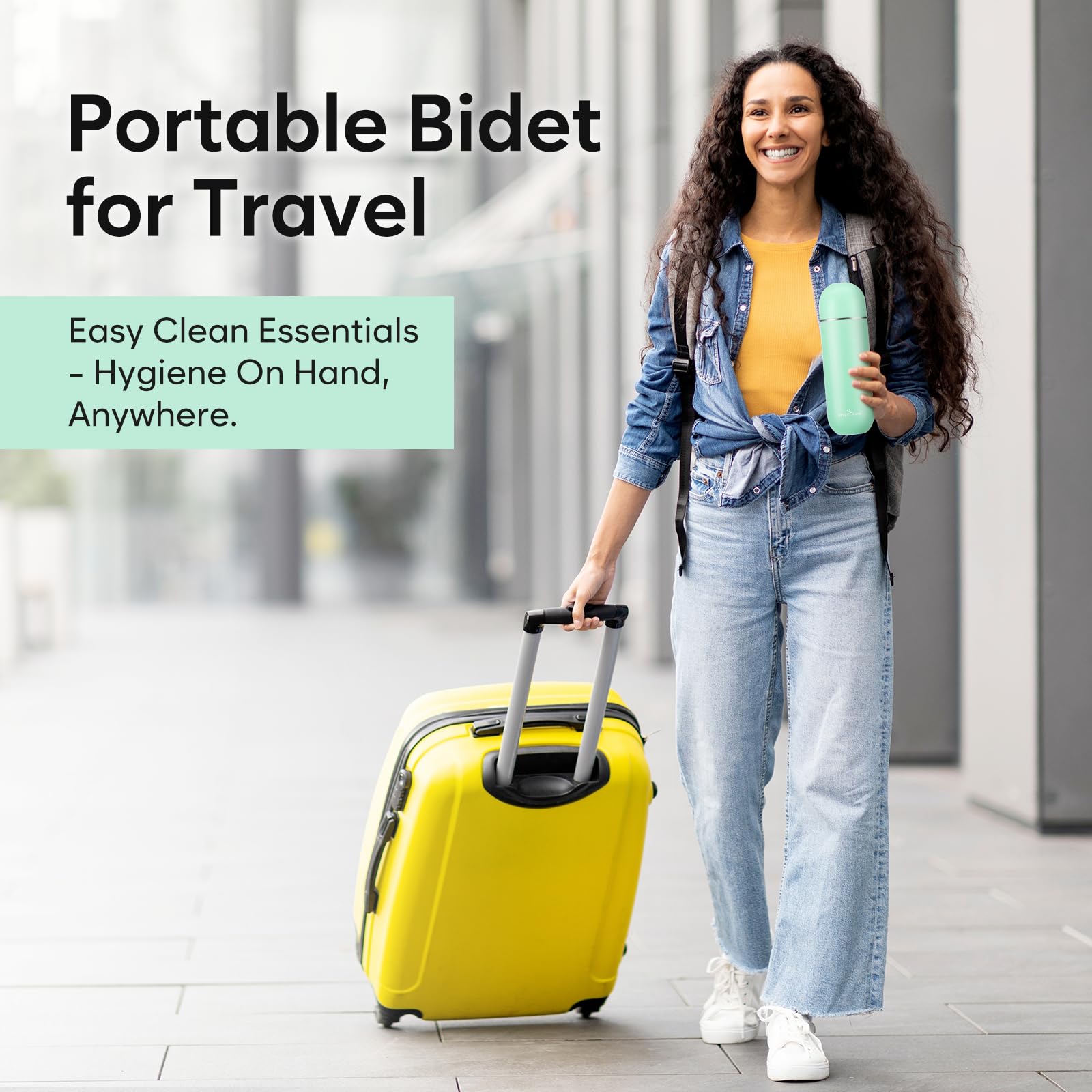 Compact form of Easy@Home travel bottle ready to slip in a bag.