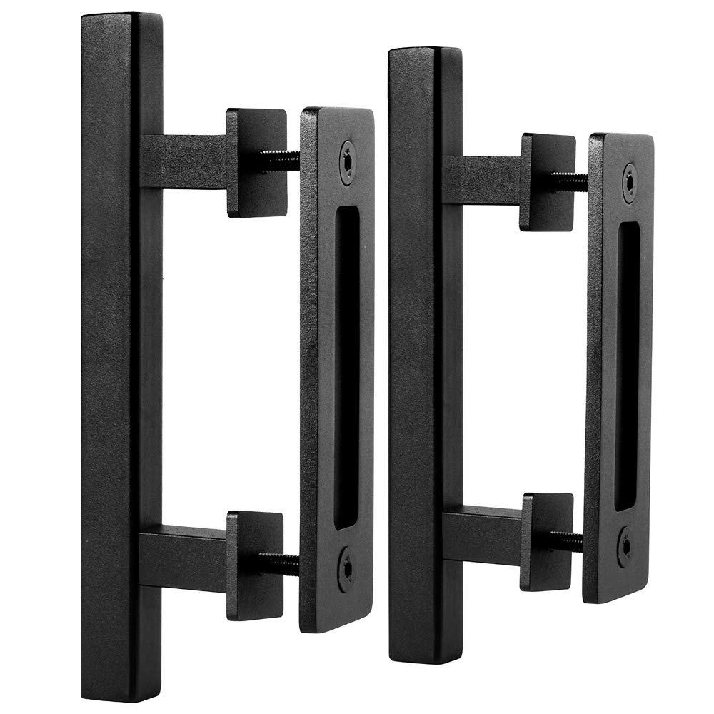EaseLife 2-pack 10-inch pull handles for sliding barn doors, stylish grip and smooth operation.