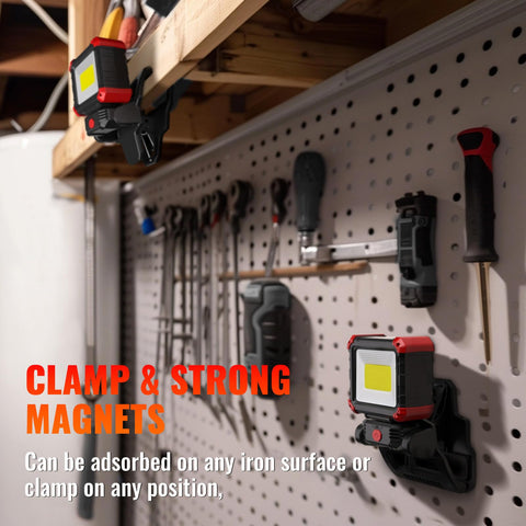 Easymaxx LED rechargeable work light with 270° rotating base for wide-angle visibility