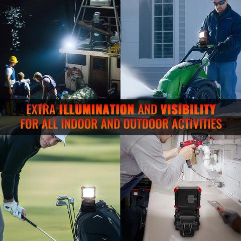 Easymaxx two-pack LED work lights for multi-location use.