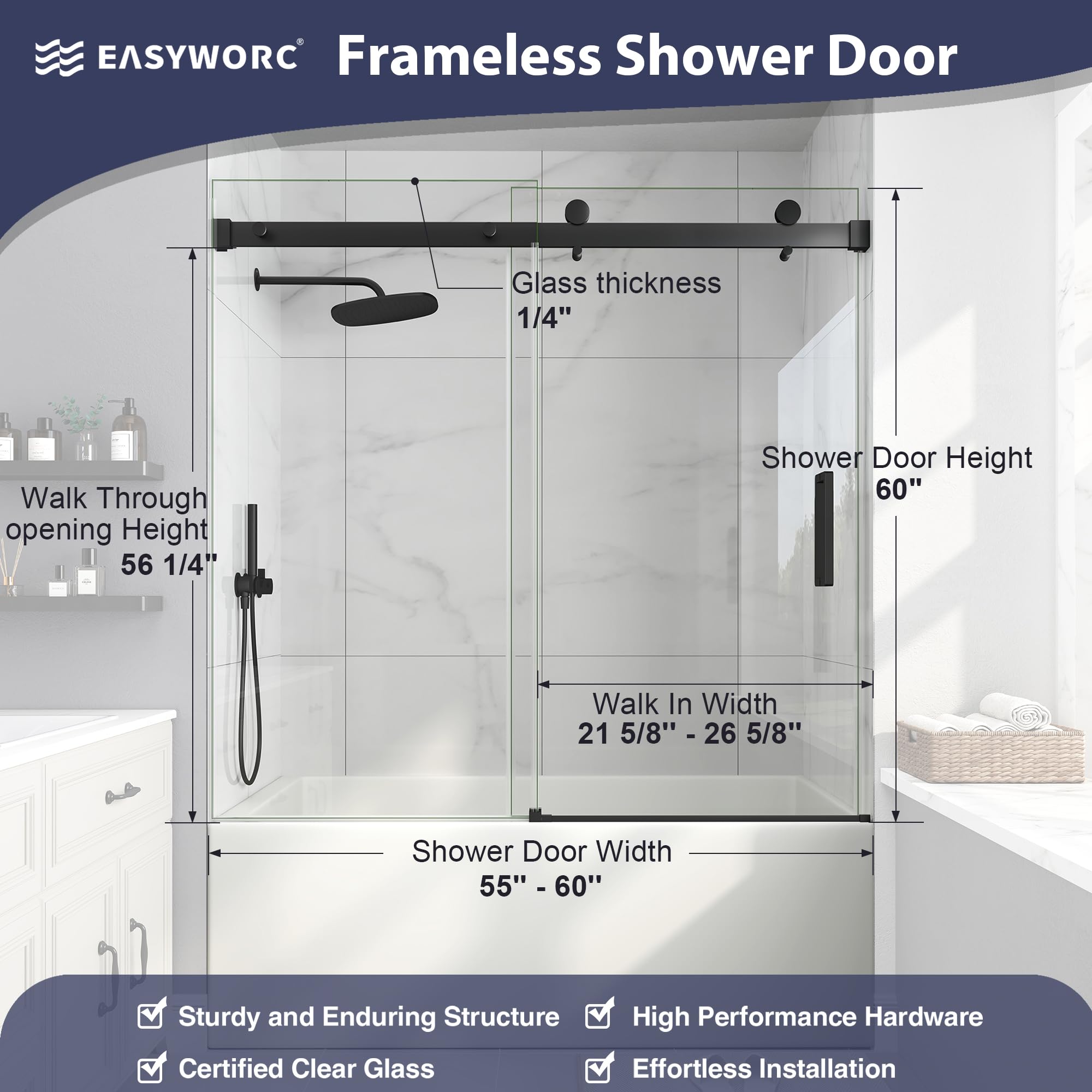 EASYWORC bottom seal helps prevent water splashes and floor moisture.
