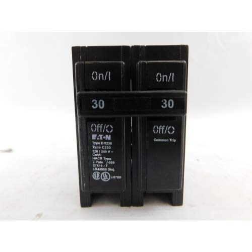 Eaton BR230 side view, robust design for safe circuit protection.