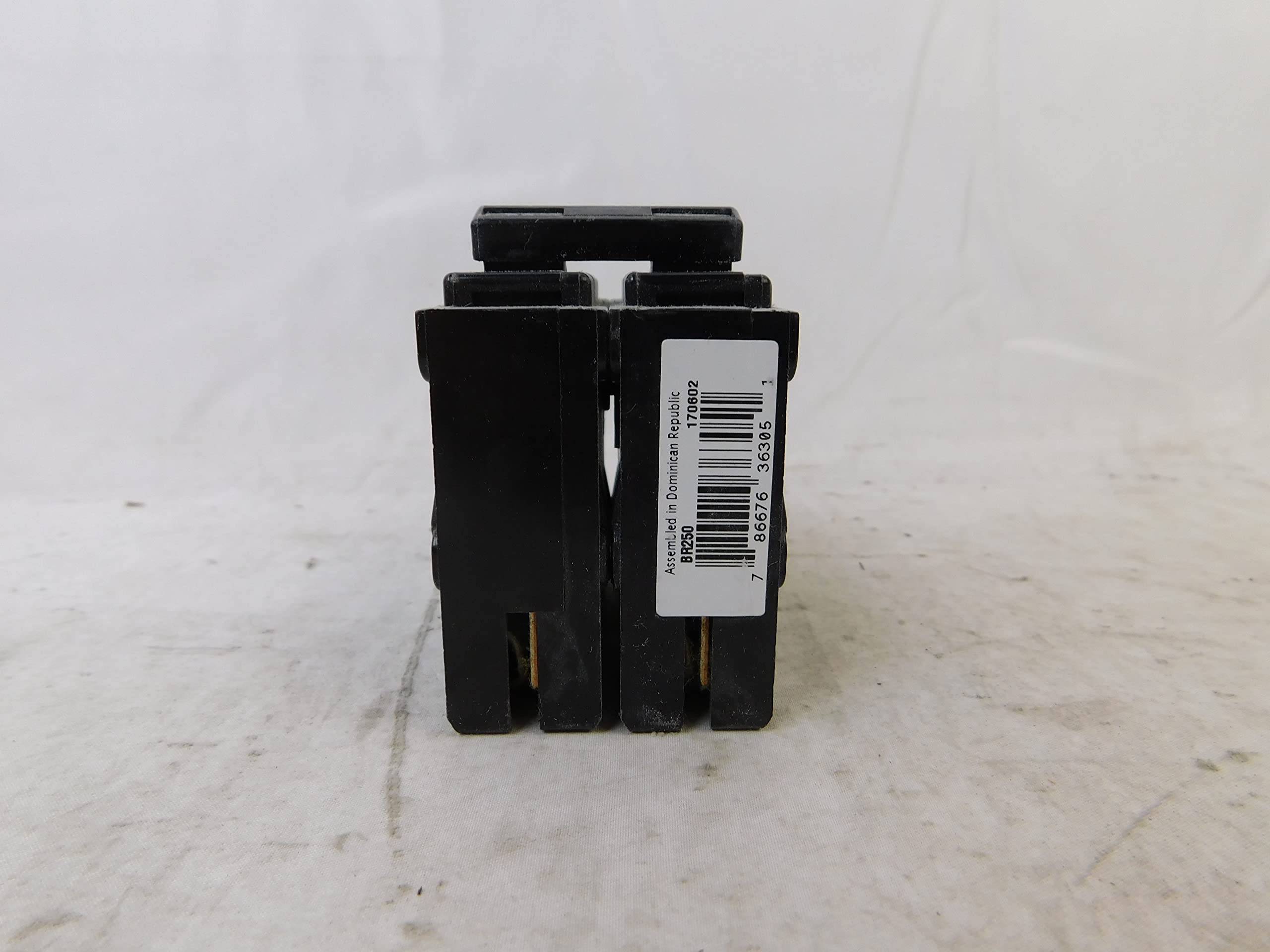 Eaton BR250 50A rating indicator highlights trip-capable protection.