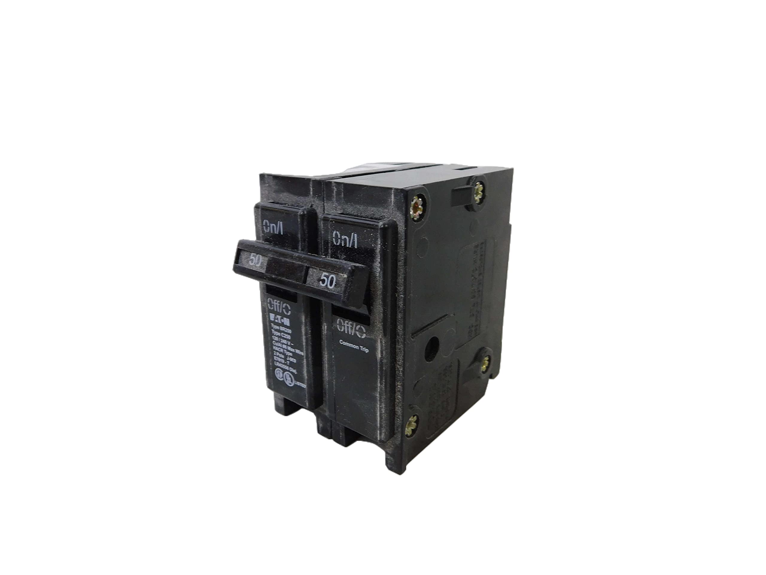 Eaton BR250 front view shows clear labeling for quick identification and safety.