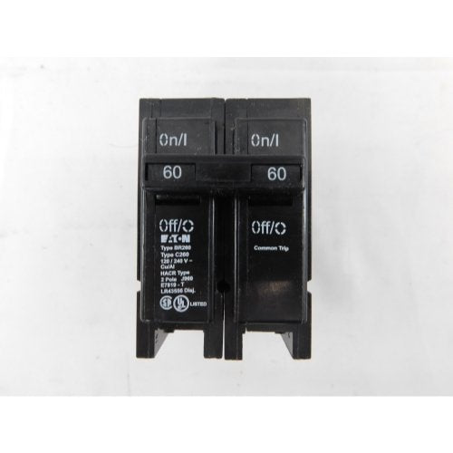 Eaton BR260 2in 60A double-pole breaker ensures reliable protection in BR panels.