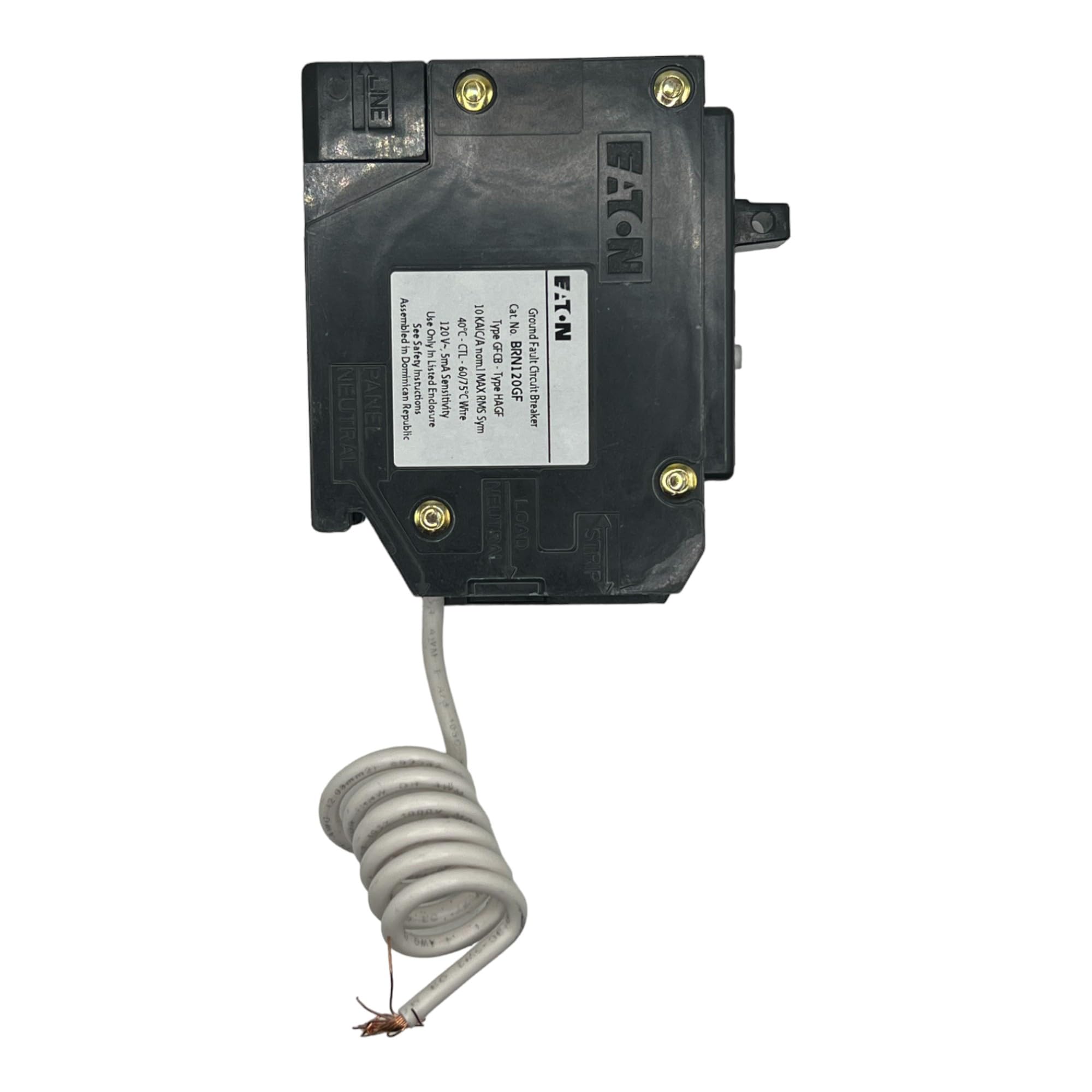 Eaton BRN120GF dimensions shown for compact retrofit fit