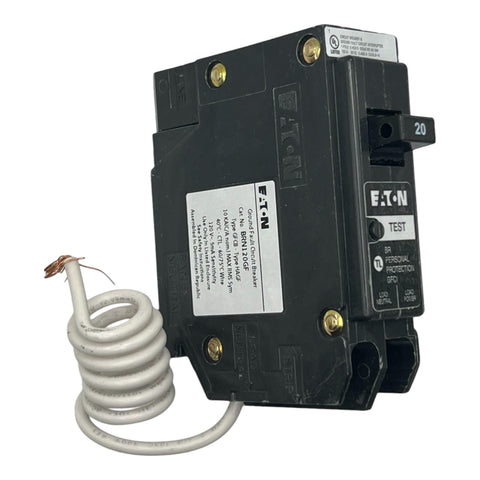 Eaton BRN120GF side angle shows slim profile for easy panel fit
