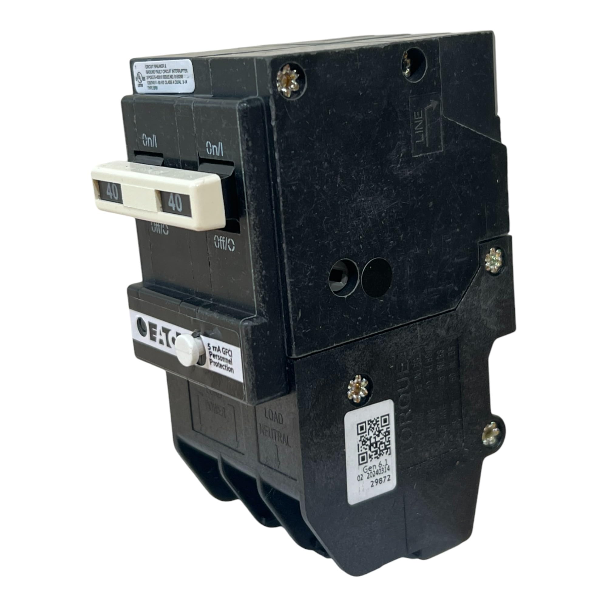Eaton BRN240GF installation example for 120/240V panels.