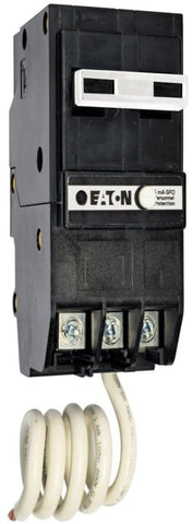 Eaton BRN250GF two-pole GFCI breaker with ground fault protection for 120/240V panels.