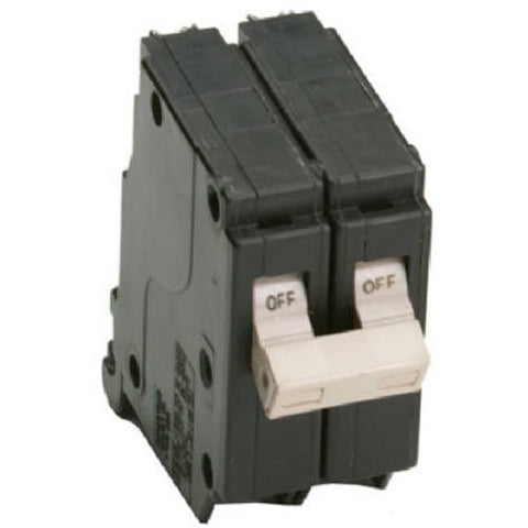 Eaton CHF220 20A DP circuit breaker installed in a residential panel for protection.