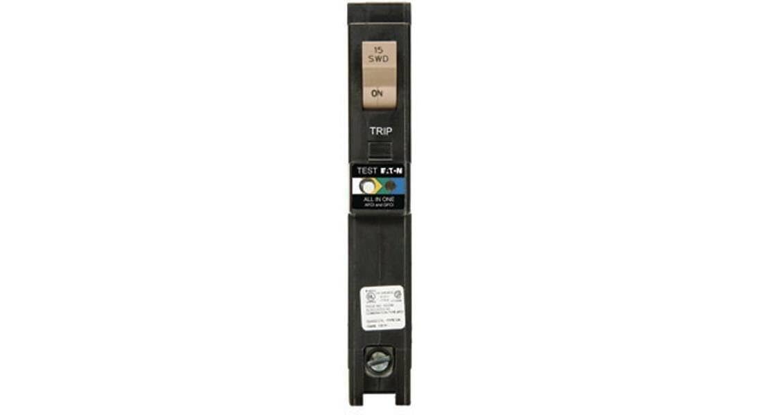 Eaton CHFP115DF in-panel installation example on a residential panel
