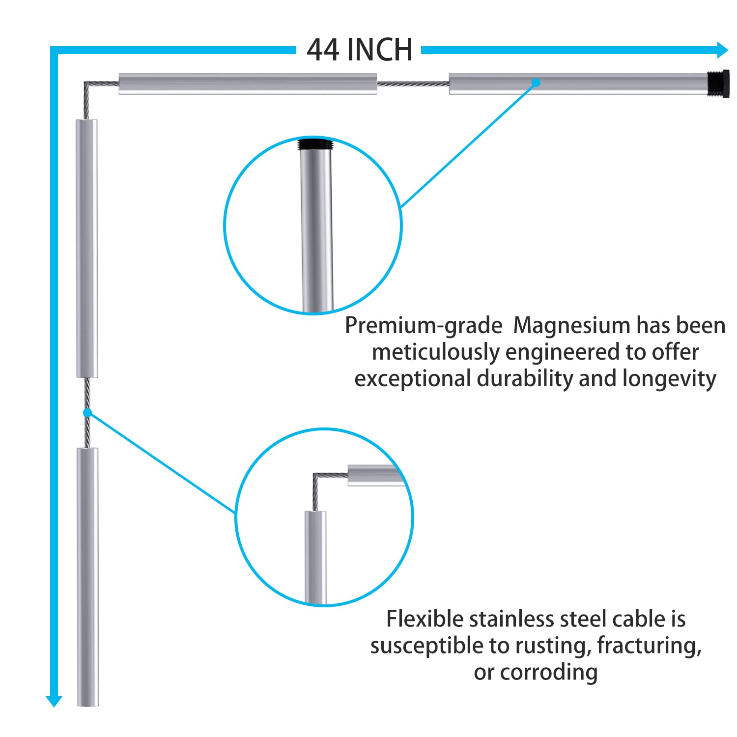 Eau four-part hinged design enables simple installation in tight spaces.