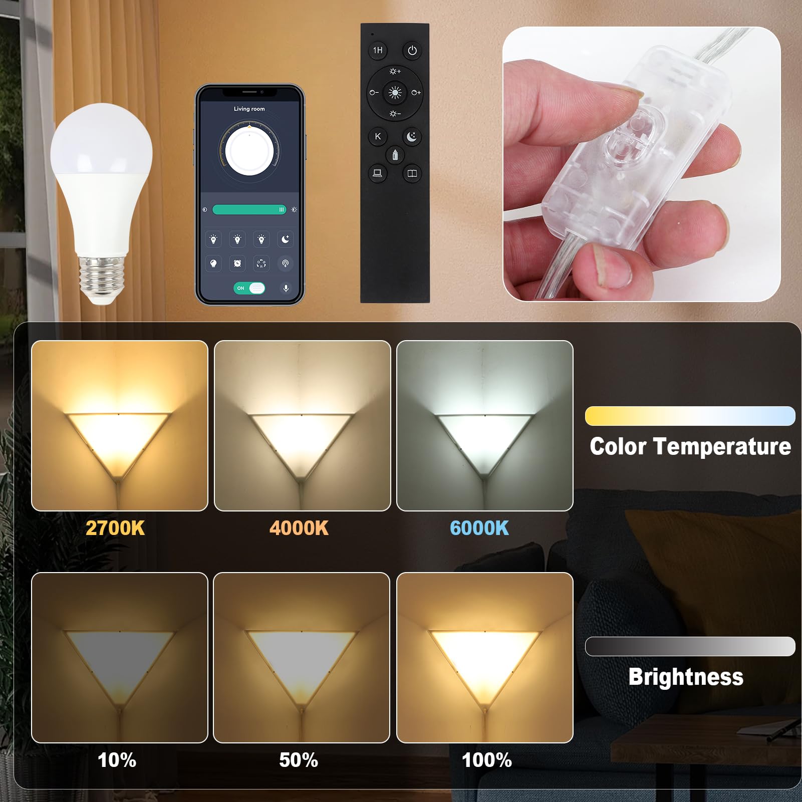 Eayaya plug-in ceiling light with cord for easy installation
