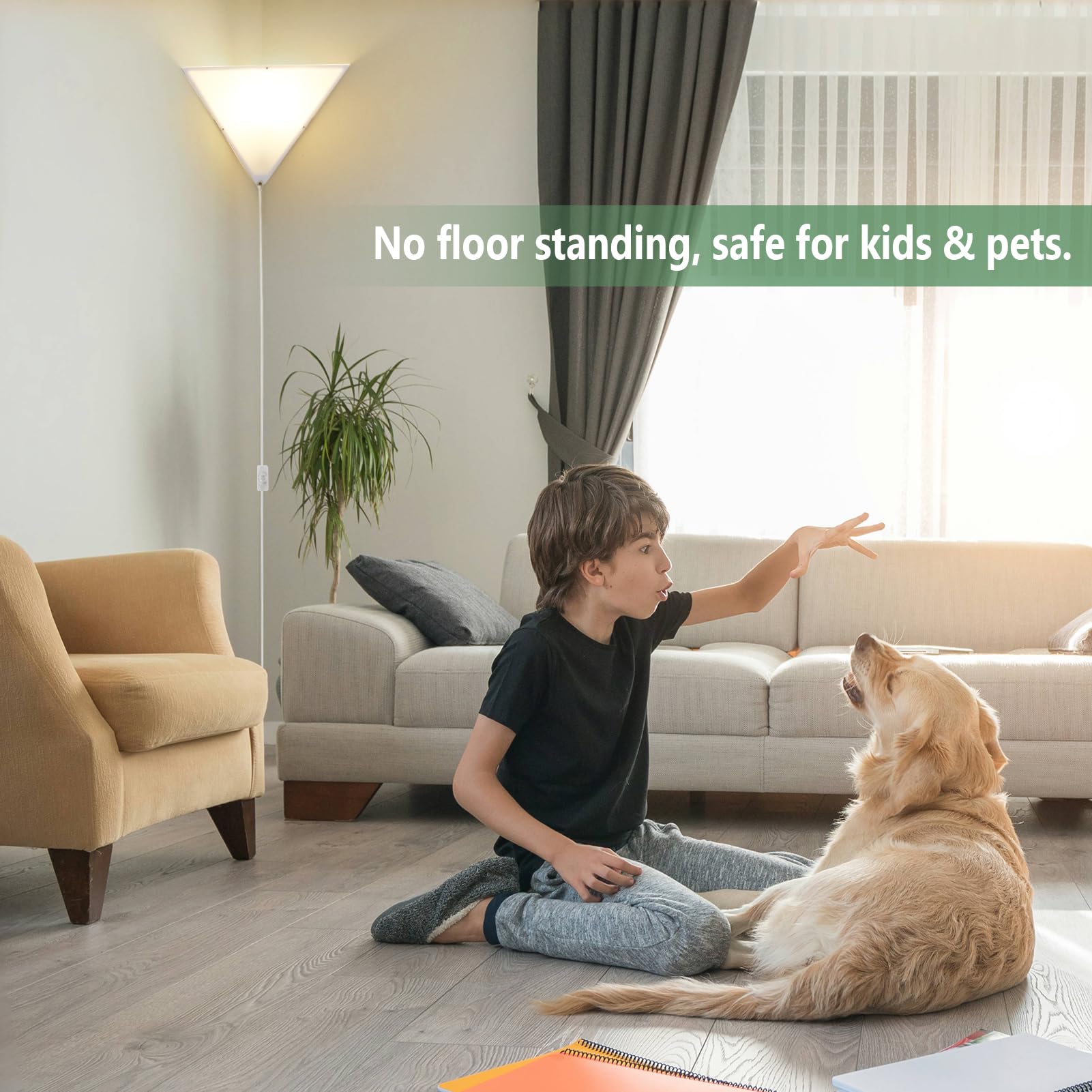 Eayaya space-saving corner wall light frees floor space