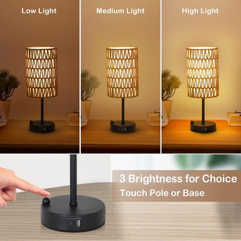 Eayaya lamp with USB-A and USB-C ports for device charging