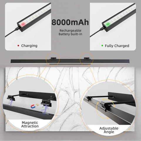 EAYOYAE rechargeable 8000mAh battery powers the light long-lasting