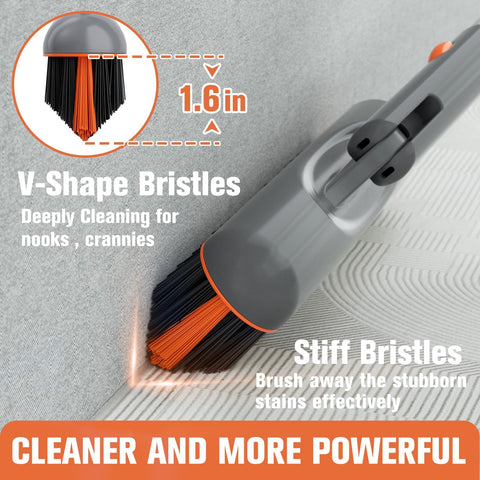 Eazer brush head 180-degree rotation enables flexible scrubbing in tight spaces.
