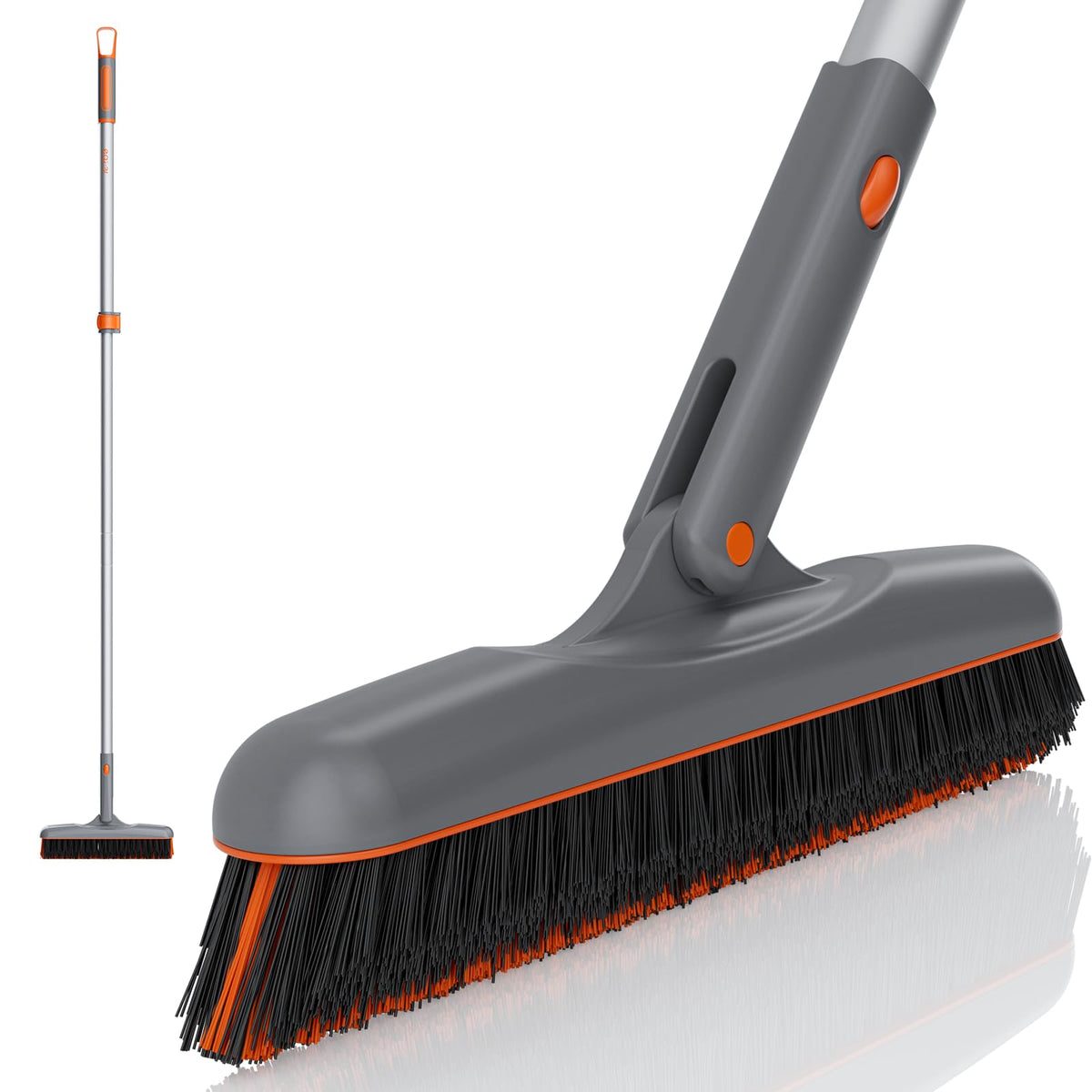 Eazer grout brush with long handle reaches high corners for thorough tile cleaning.