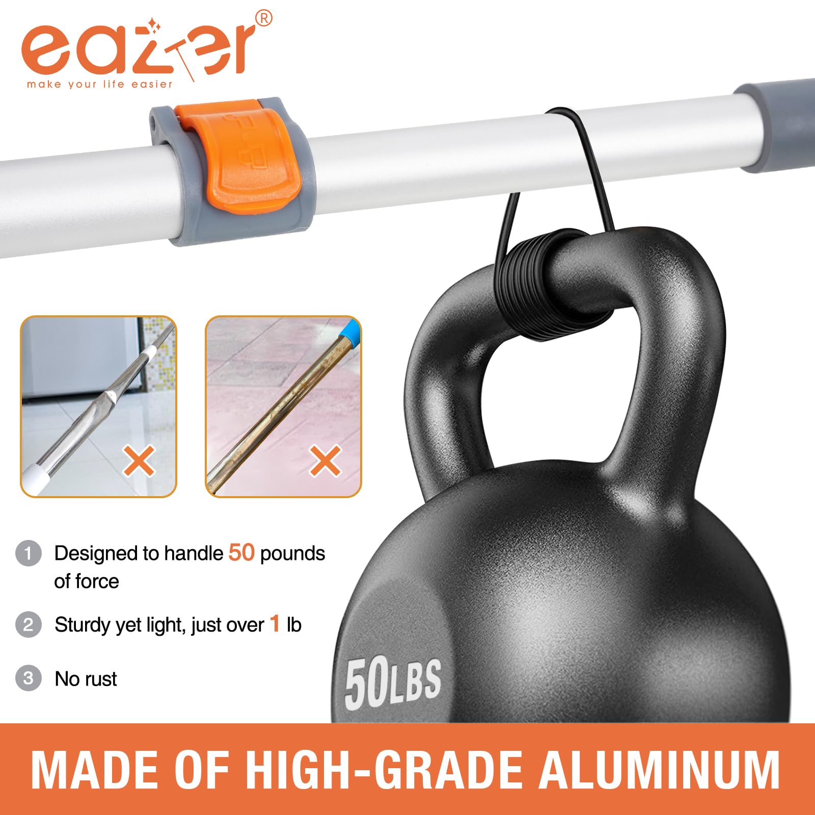 Eazer universal interface enables mixing compatible heads and poles.