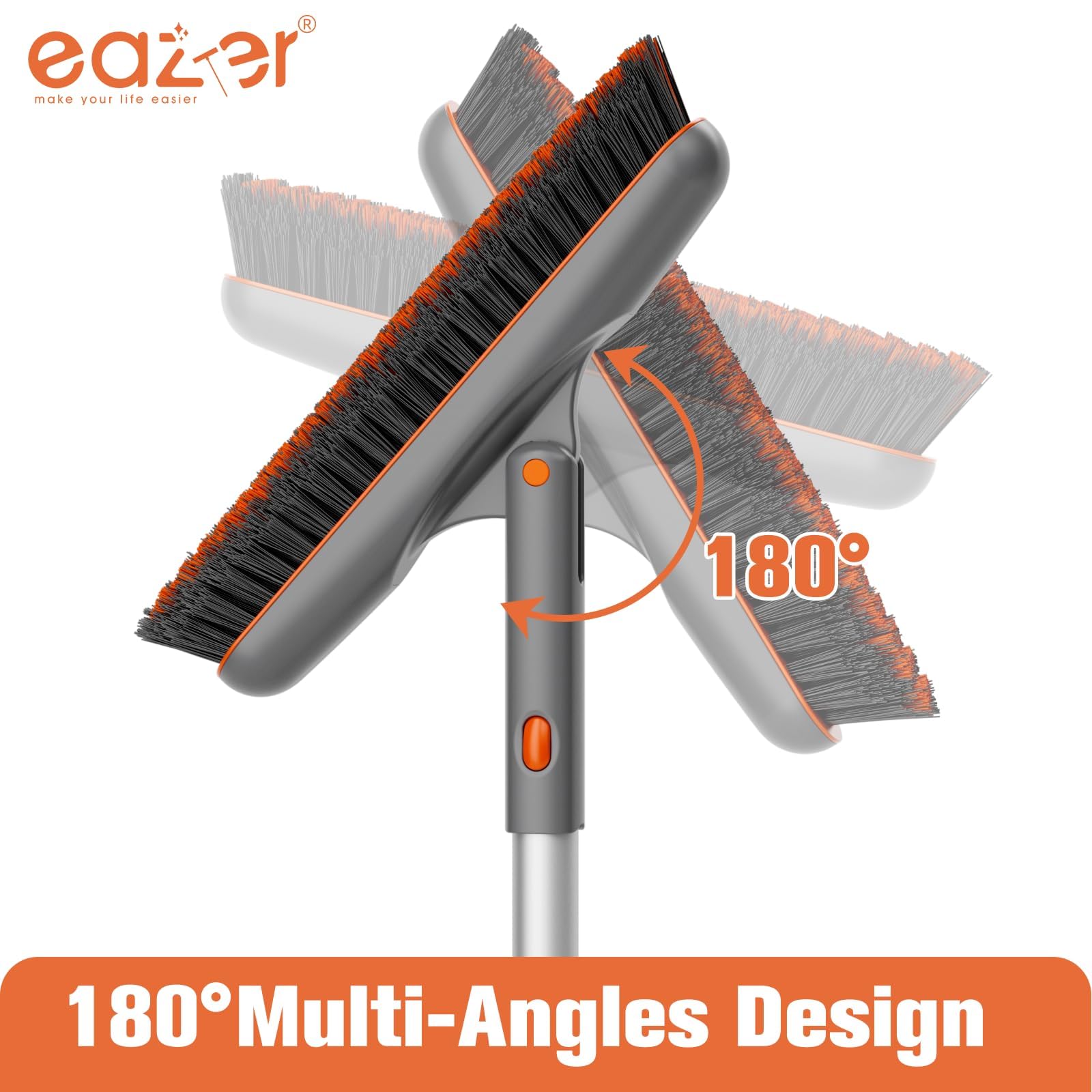 Eazer V-shape tile scrubber targets corners and grout lines for precise scrubbing.